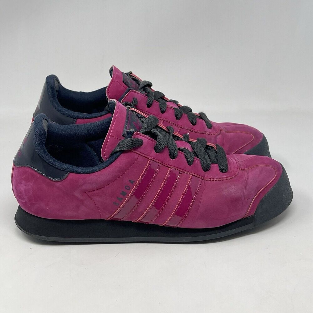 Adidas Samoa Sneakers Womens 7 Pink Blue Suede Retro Shoes Trainers 2012